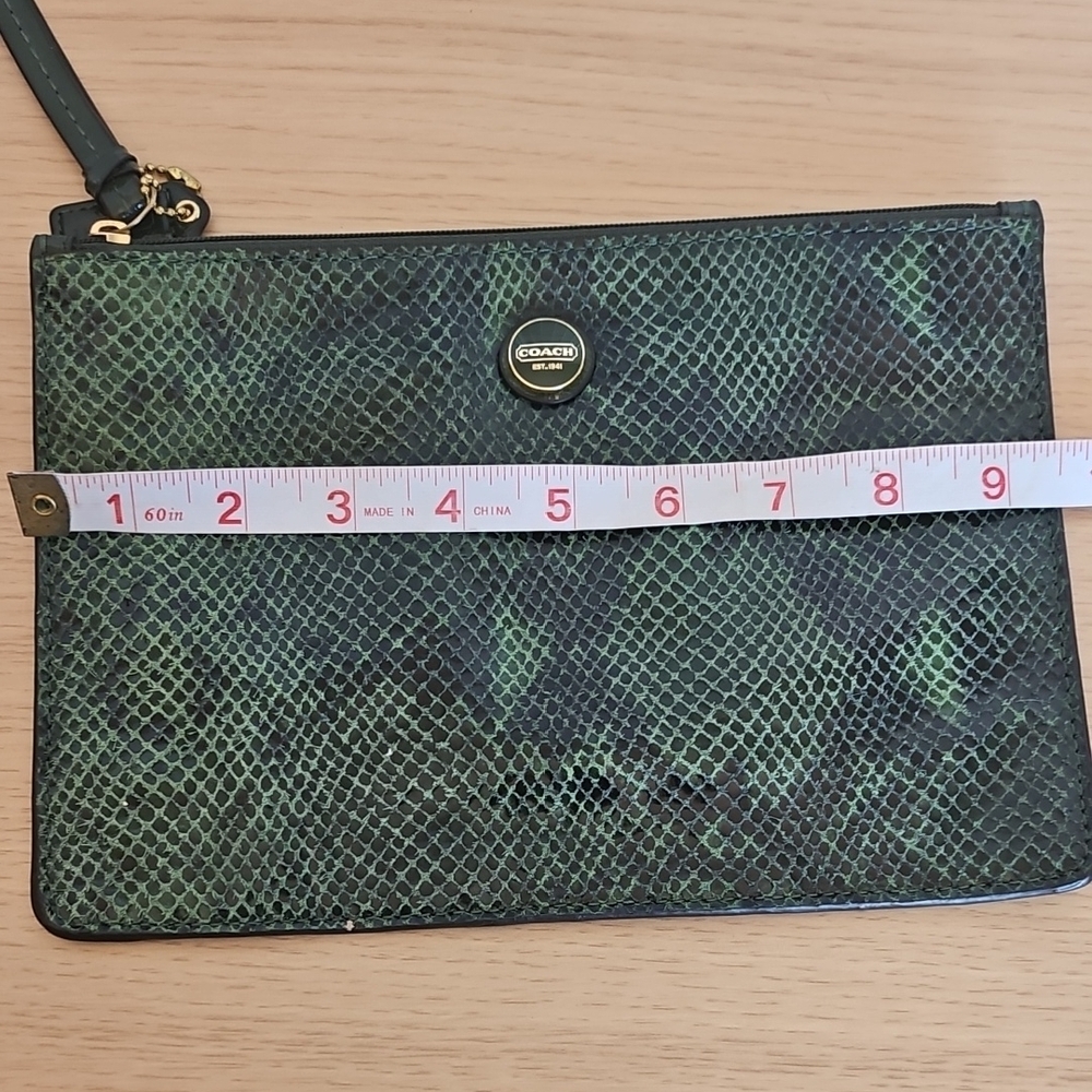 Coach Emerald Snakeskin Wristlet - Picture 5 of 6